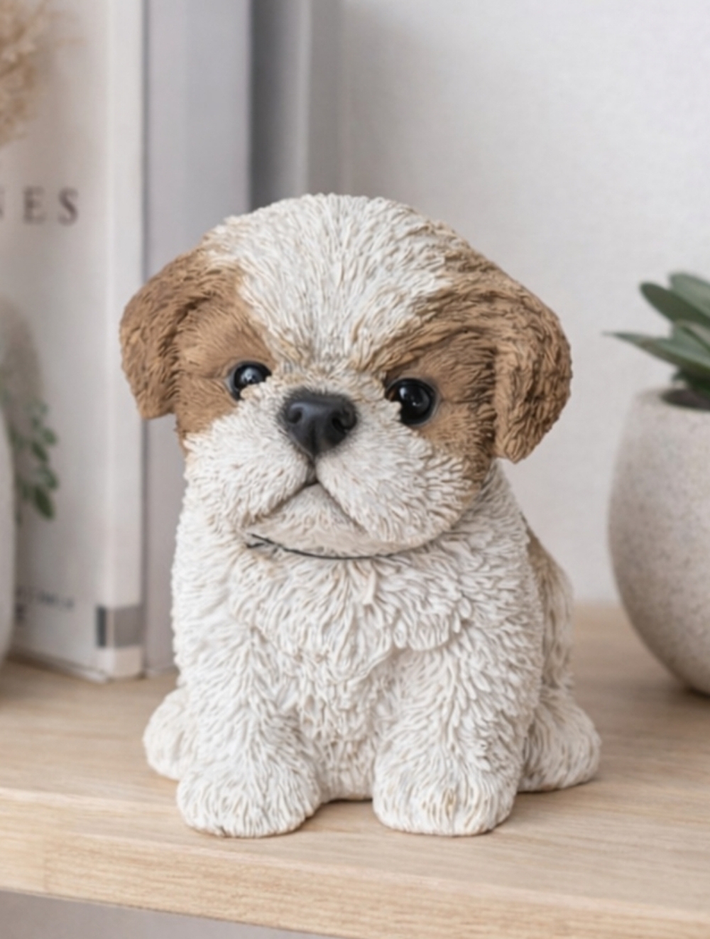 🐶 Adorable Shih Tzu Puppy Figurine – Resin Dog Decor | Gift Idea